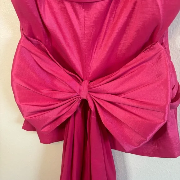 LIKELY Merino Fuchsia Pink Sleeveless Bow Top XS - Picture 3 of 6